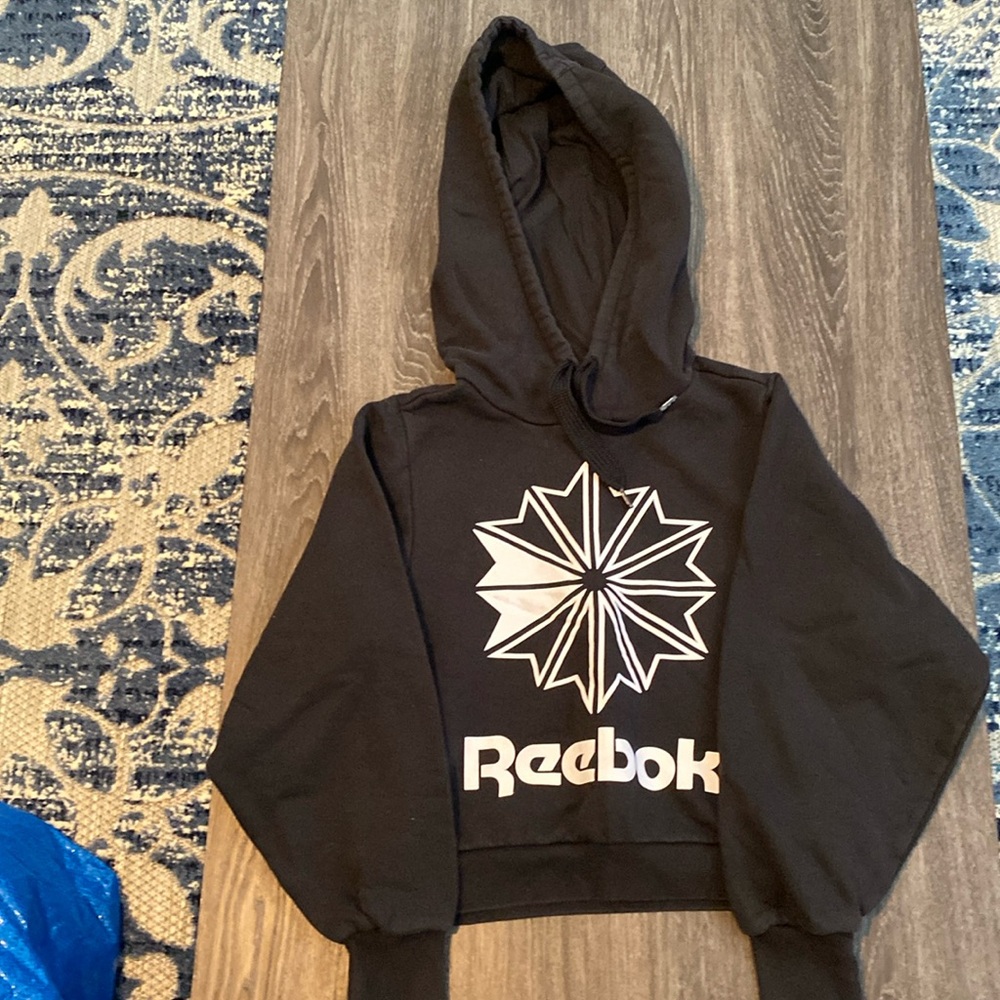 Reebok black crop hoodie